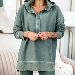 Aerie Textured Henley Hoodie